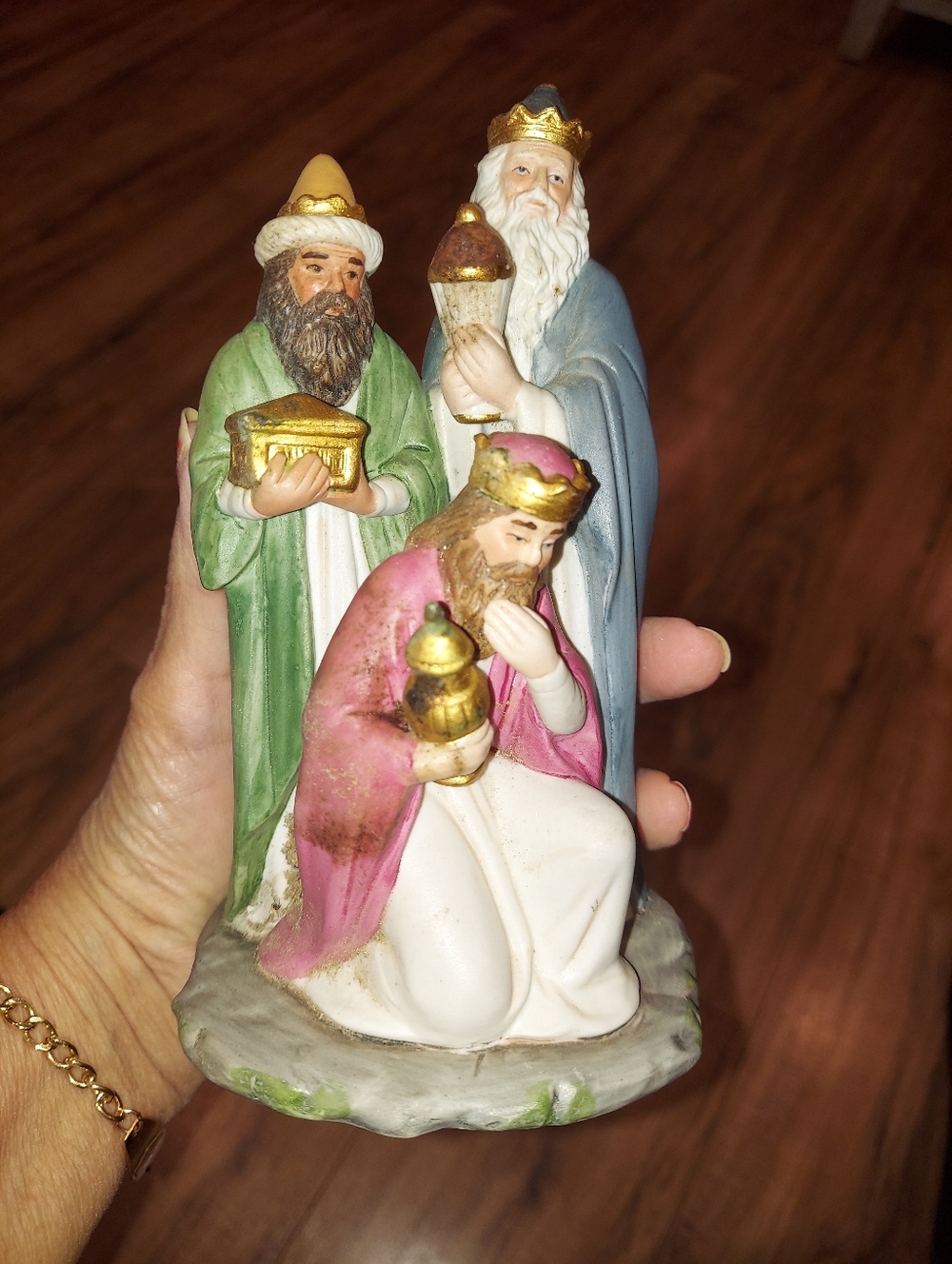 HOMCO Vintage Christmas Decorations 3 Wise Men Porcelain Nativity Figurine #1473